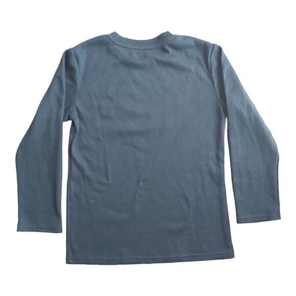 Cherokee Boys/Girls Size Medium Black With White Reindeer Knit Pajama Top Shirt - Picture 2 of 6